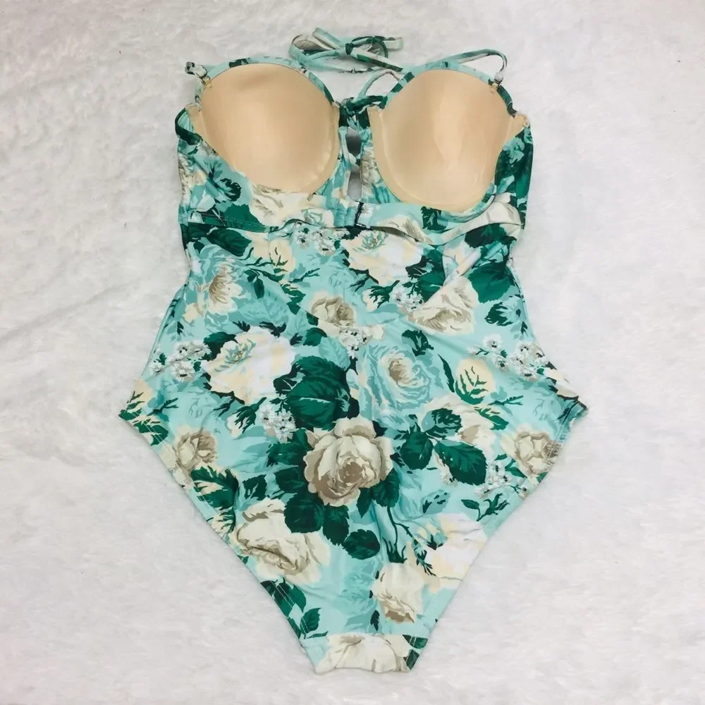 High Dive ModCloth One Piece Swim Roses Medium - Picture 4 of 8